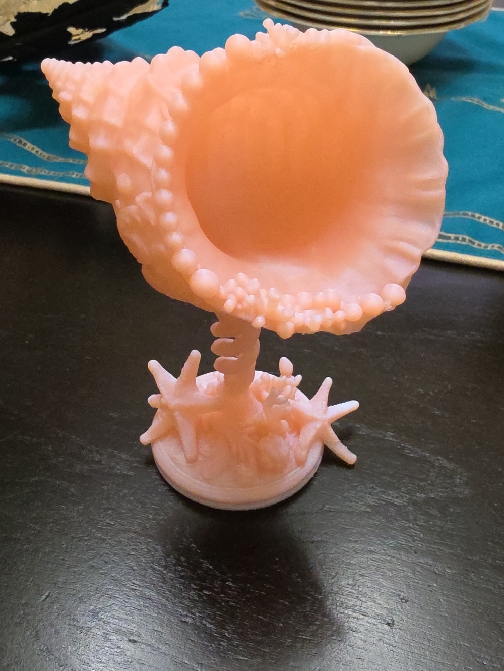 Acrylic Light Pink Faux Shell Trinket Decorative Accent